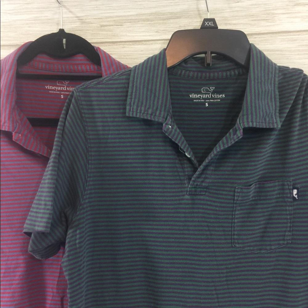 Bundle Of 2- Vineyard Vines Stripe Polos - image 2